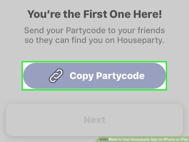 روی گزینه Copy Partycode ضربه بزنید