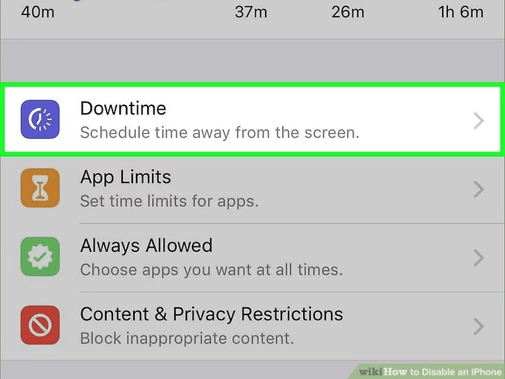 روی گزینه Downtime ضربه بزنید