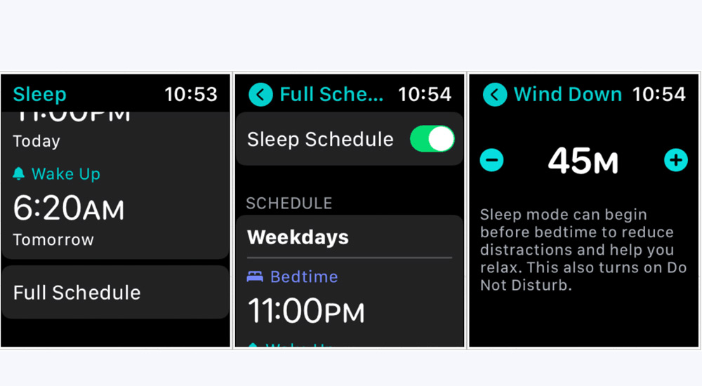 با ضربه روی Full Schedule، زمان بندی ها را تنظیم، اضافه و حذف کنید