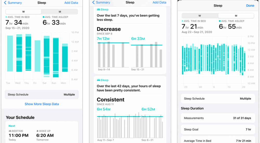 روی گزینه Show More Sleep Data ضربه بزنید