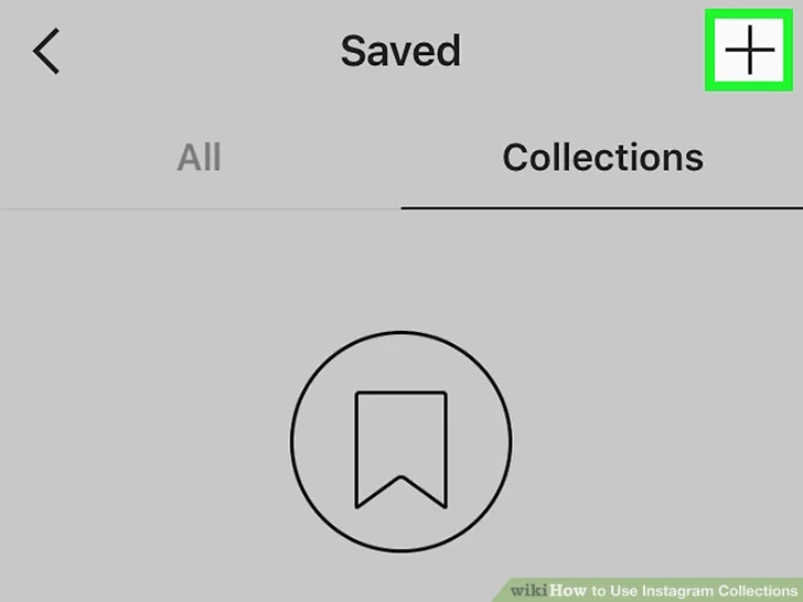 روی علامت + در بالا گوشه راست و یا روی «Collections» در سمت راست ضربه بزنید