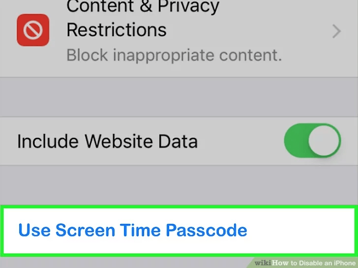 روی گزینه Use Screen Time Passcode ضربه بزنید