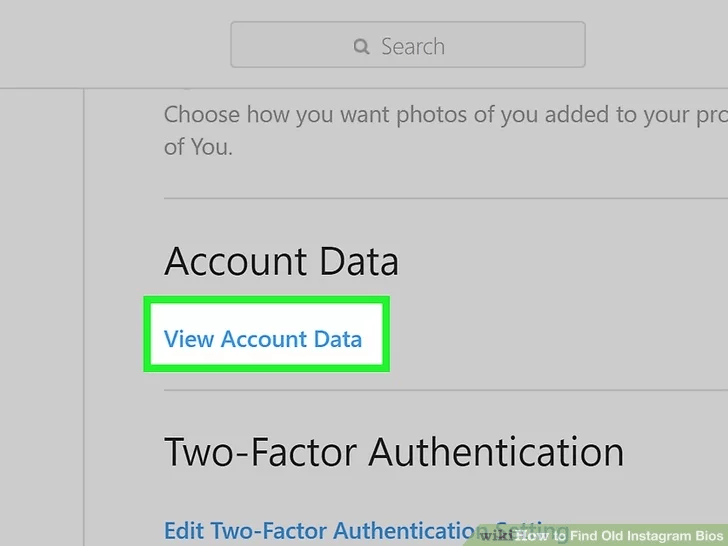 روی گزینه View Account Data ضربه بزنید