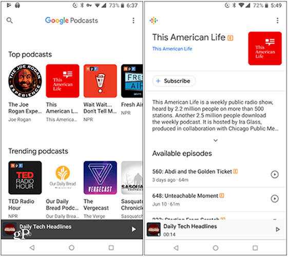 استفاده از برنامه Google Podcasts در اندروید استفاده از برنامه Google Podcasts در اندروید