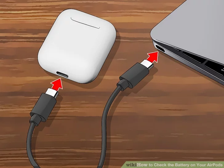 کیس ایرپادها را برای شارژ شدن به رایانه مک خود متصل کنید