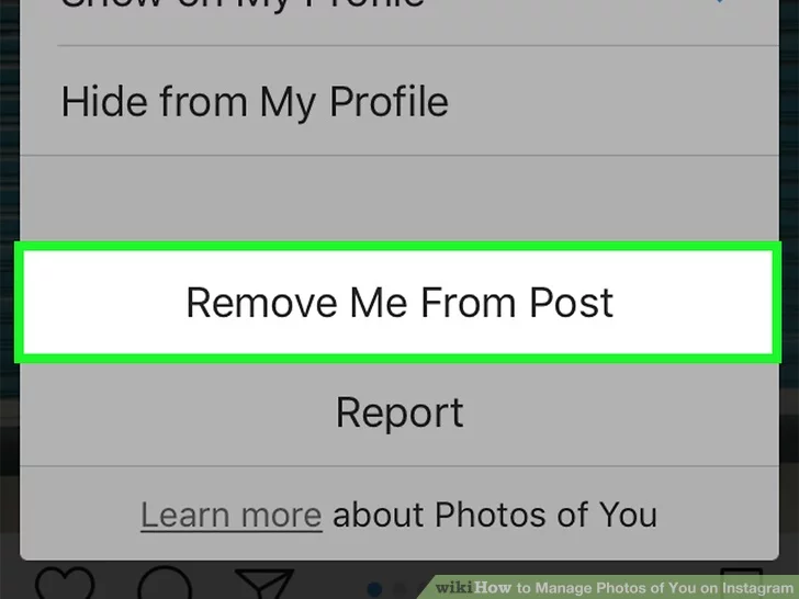 برای مخفی کردن عکس روی گزینه «Remove Me from Photo» در آیفون و یا «Remove Tag» در اندروید ضربه بزنید