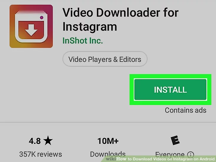برنامه Video Downloader برای اینستاگرام را نصب کنید