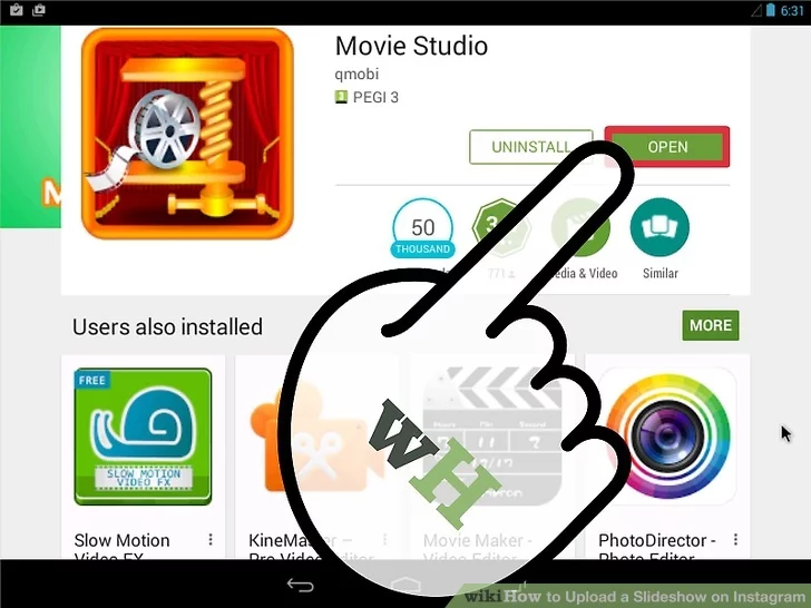 برنامه Movie Studio را روی دستگاه خود اجرا کنید