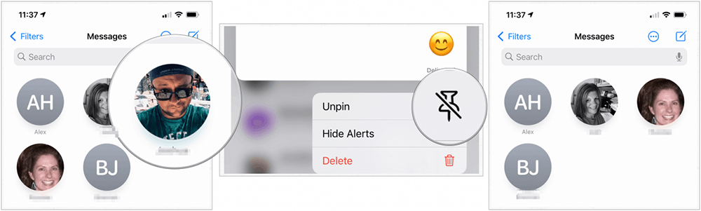 برداشتن پین مکالمه در iOS 14