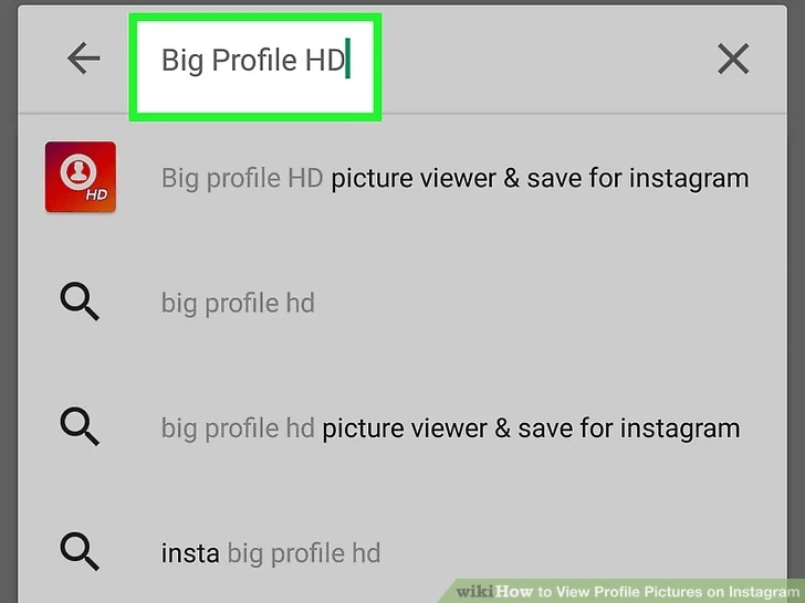 برنامه profile pic viewer برای اینستاگرام را جستجو کنید