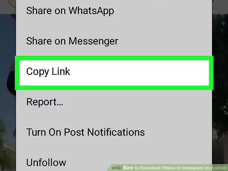 روی گزینه Copy Link ضربه بزنید
