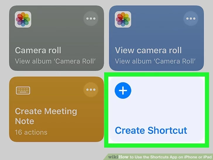 روی کادر Create Shortcuts ضربه بزنید