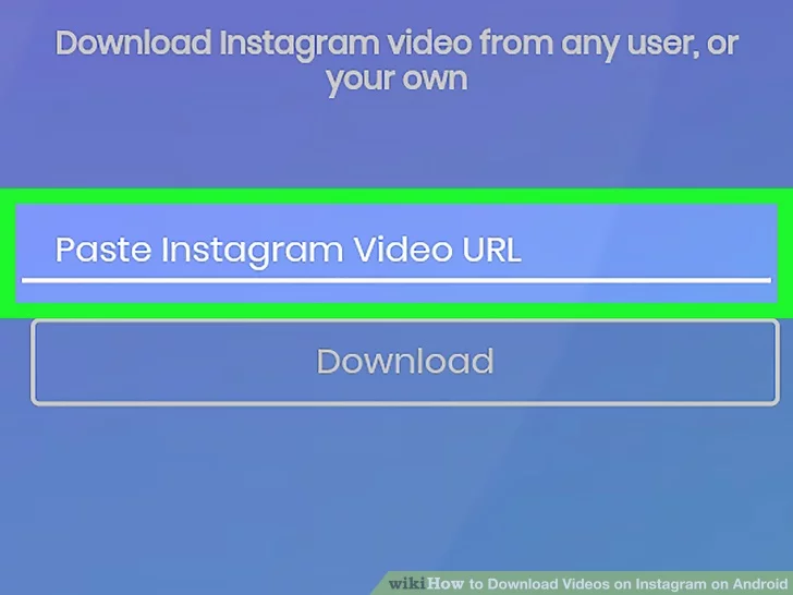 روی کادر متنی «Paste Instagram Video» ضربه بزنید