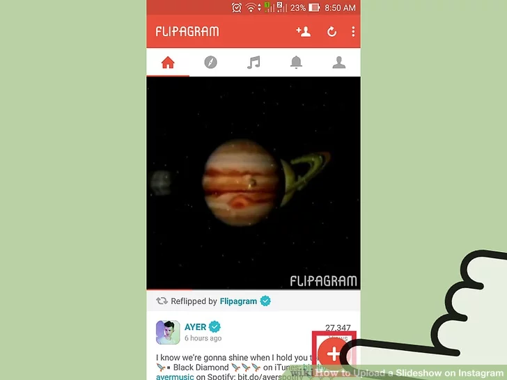 برای ساخت نمایش اسلاید روی گزینه «start» ضربه بزنید