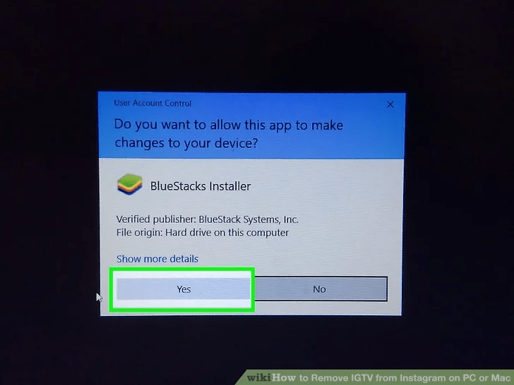 روی BlueStacks Installer کلیک کنید تا راه اندازی شود