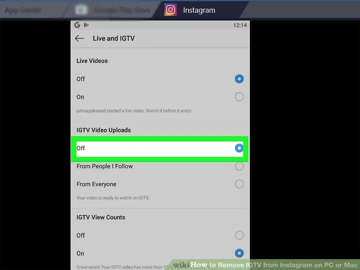 نحوه غیر فعال کردن نوتیفیکیشن IGTV اینستاگرام