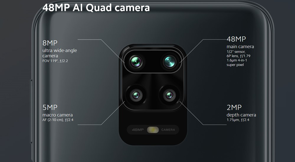 دوربین چهارگانه گوشی Redmi Note 9s شیائومی