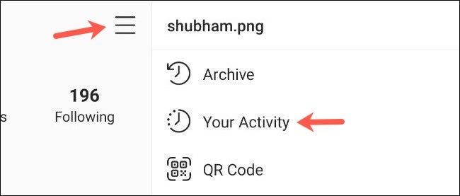 از منو به قسمت Your Activity بروید