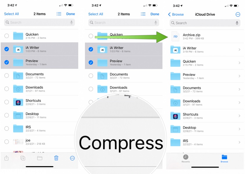 فایل های انتخاب شده را Compress کنید