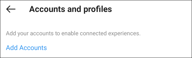 بخش Accounts and Profiles را بزنید