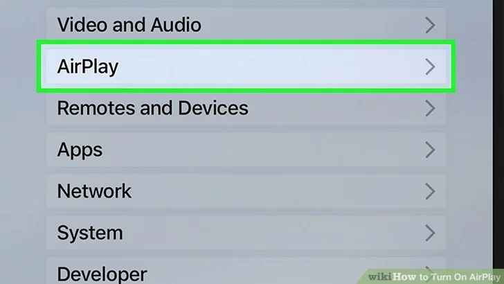 گزینه AirPlay را انتخاب نمایید