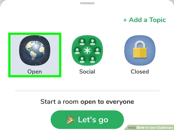 نوع اتاق را در Clubhouse انتخاب کنید