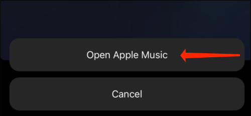 بر روی گزینه Open Apple Music بزنید