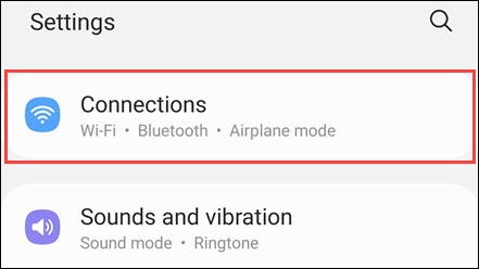 گزینه Connections را انتخاب نمایید