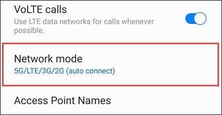 گزینه Network Mode را انتخاب نمایید