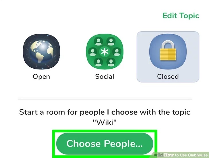 بر روی گزینه Choose People بزنید تا افراد را دعوت کنید