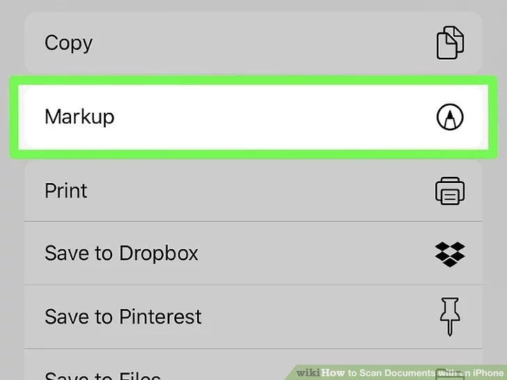 بر روی گزینه Markup بزنید