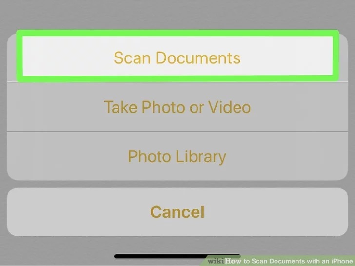 بر روی Scan Document بزنید