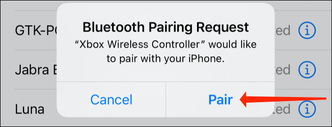 مشاهده پیام Bluetooth Pairing Request و تایید آن