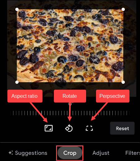 برای برش تصویر بر روی Crop بزنید