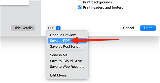 در سافاری بر روی دکمه PDF و بعد Save بزنید