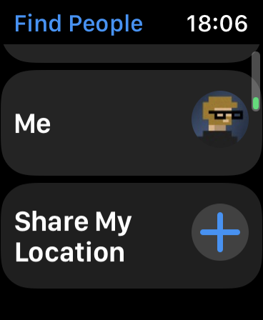 بر روی اپل واچ بر روی گزینه Share My Location بزنید