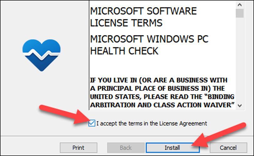 برنامه «PC Health Check» را نصب کنید