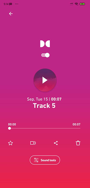 روی گزینه Sound tools ضربه بزنید