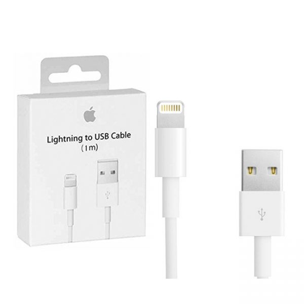جعبه کابل شارژموبایل اپل iPhone SE 2020 USB to Lightning 1m