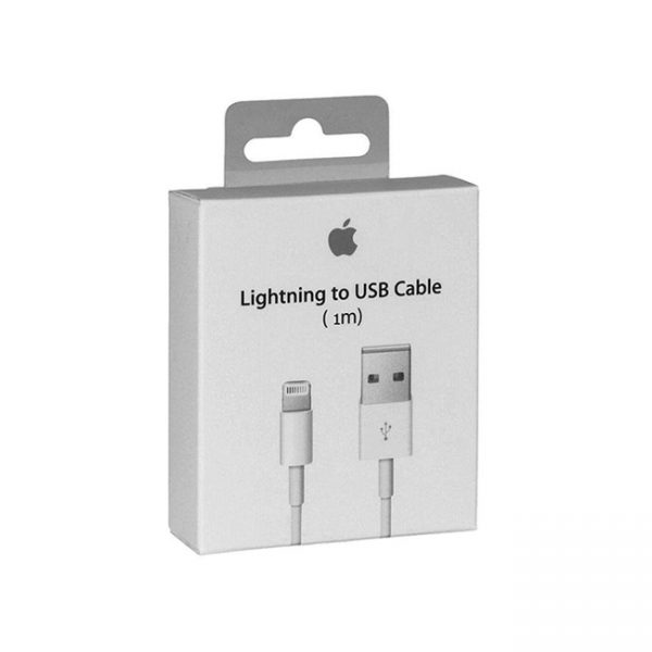 جعبه کابل شارژ موبایل اپل iPhone XR USB to Lightning 1m