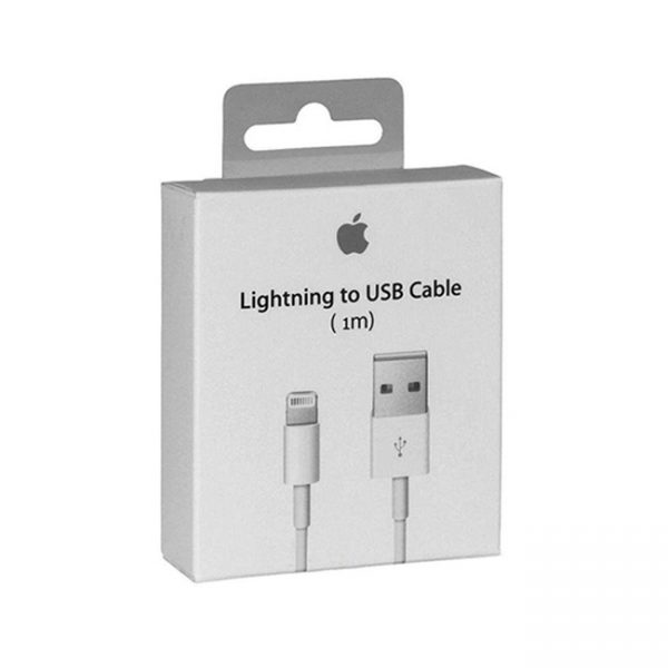 جعبه کابل شارژ موبایل اپل iPhone XS USB to Lightning 1m