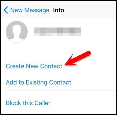 گزینه «Create new contact» را انتخاب کنید