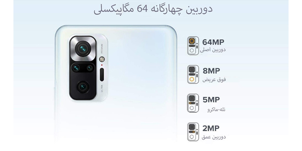 دوربین چهارگانه در گوشی Redmi Note 10 Pro