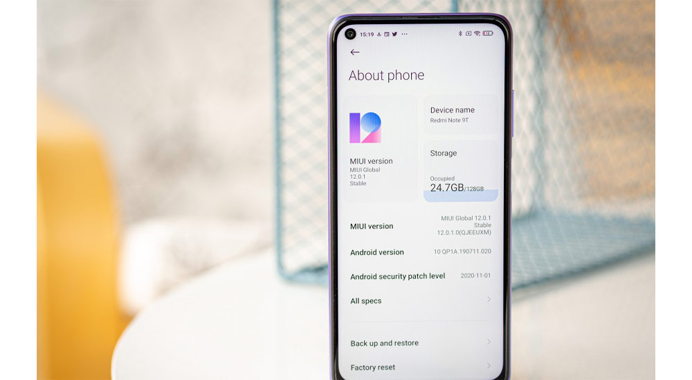 رابط کاربری گوشی Redmi Note 9T
