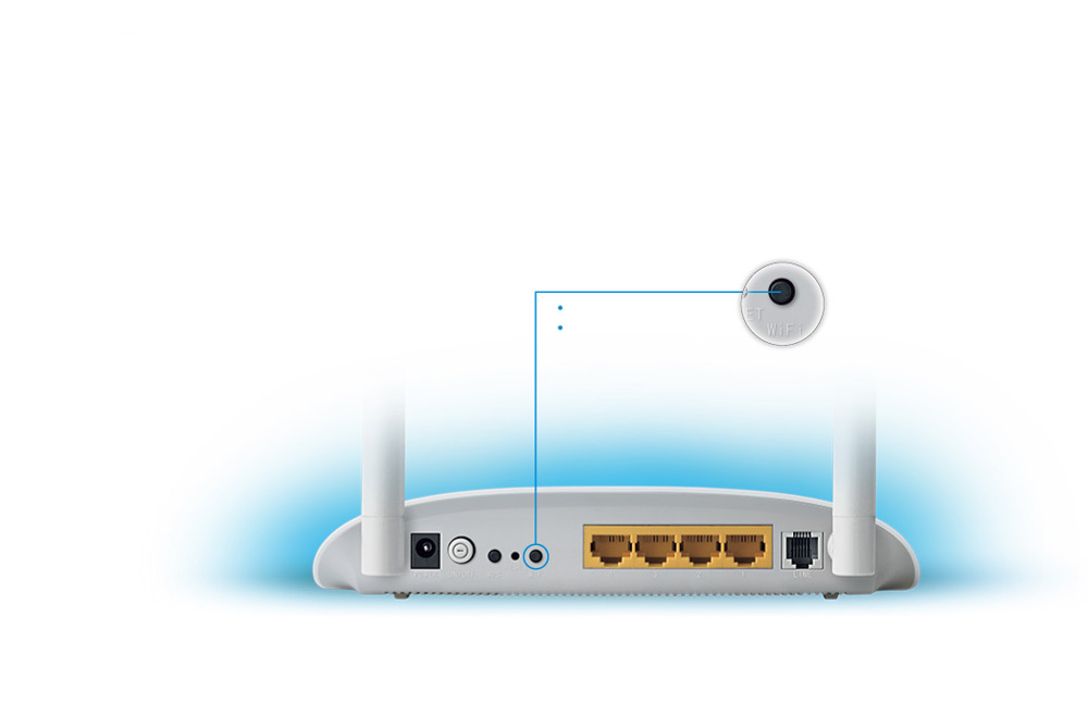 امکان روشن/خاموش کردن آسان Wi-Fi در این مودم تنها با فشار دادن یک دکمه فراهم شده است