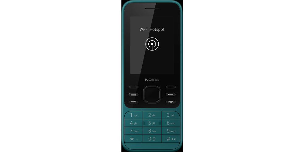 موبایل نوکیا 6300 در حال اتصال به وای فایدر پس زمینه سفید رنگ قرار دارد