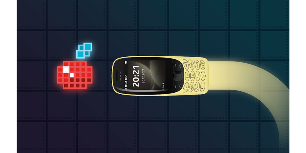 موبایل نوکیا 6310 زرد رنگ در بازی snake