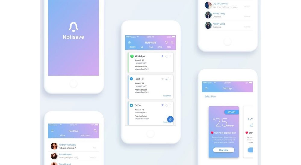 برنامه notisave برای خواندن پیام های پاک شده واتس اپ