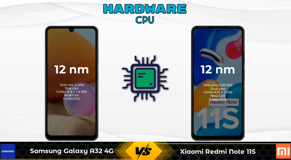 مقایسه Redmi Note 11s با A32 از نظر سخت افزار