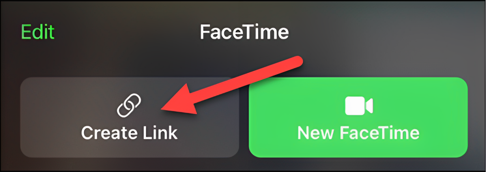 روی دکمه «ایجاد لینک» در برنامه FaceTime آیفون و آیپد ضربه بزنید